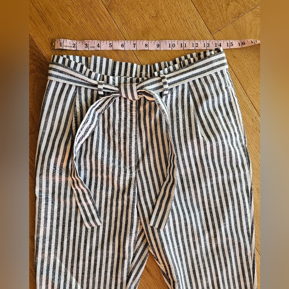Linen striped trousers